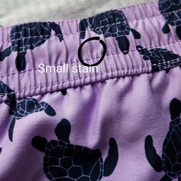 Size L Spicy Tuna Purple and Indigo Turtle Pattern Swim Shorts - Picture 6 of 6